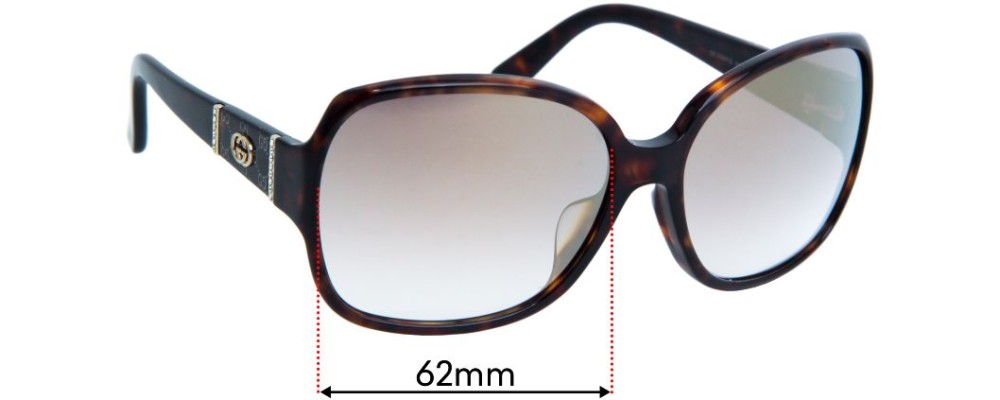 Sunglass Fix Replacement Lenses for Gucci GG3144/F/S - 62mm Wide