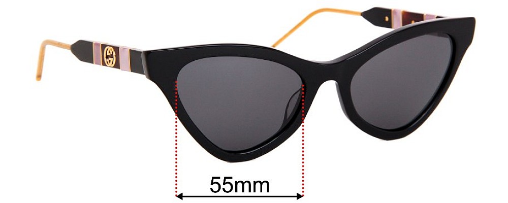 Sunglass Fix Replacement Lenses for Gucci GG0597S - 55mm Wide