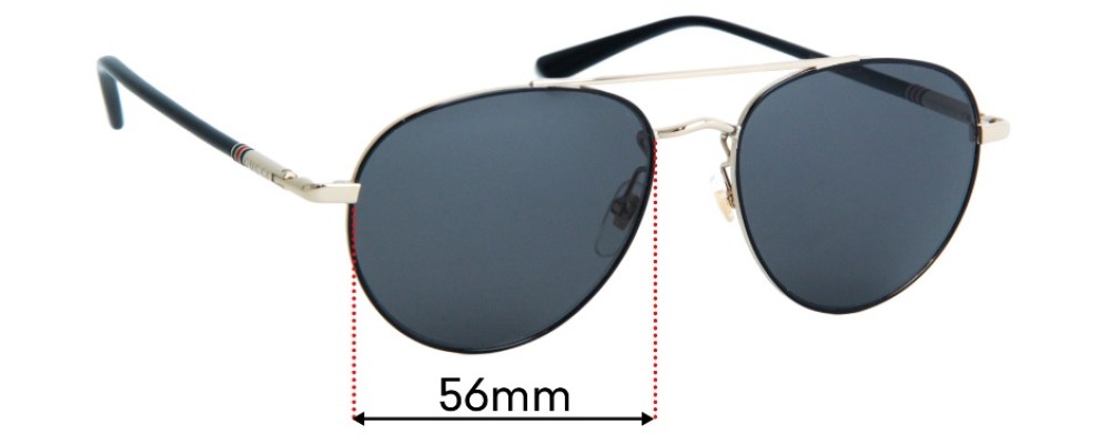 Sunglass Fix Replacement Lenses for Gucci GG0388S  - 56mm Wide