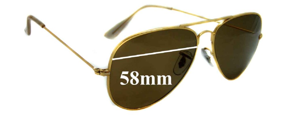 Ray Ban B&L Aviator RB3025 58mm Replacement Lenses