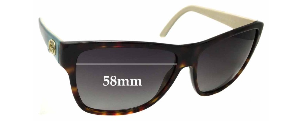 Sunglass Fix Replacement Lenses for Gucci GG3579/S - 58mm Wide