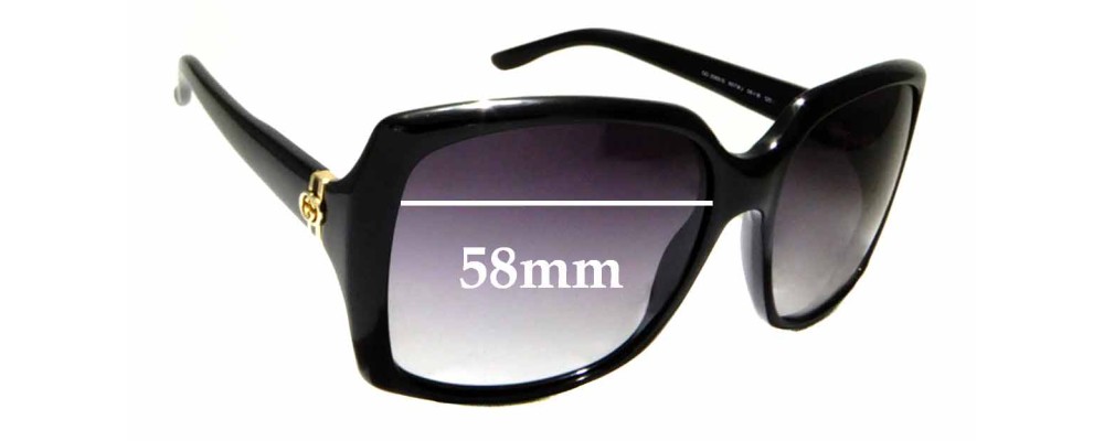 Sunglass Fix Replacement Lenses for Gucci GG3589/S - 58mm Wide