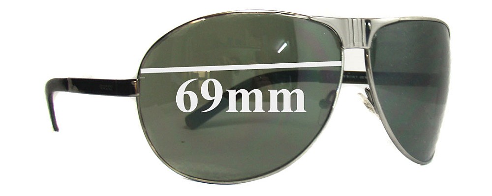 Sunglass Fix Replacement Lenses for Gucci GG1813 - 69mm Wide