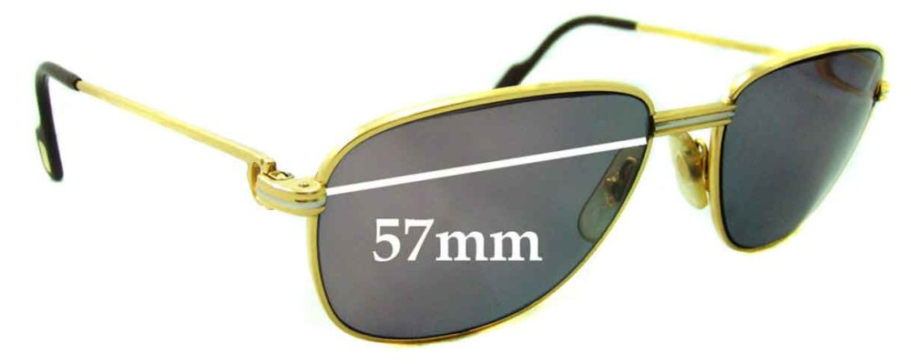 Sunglass Fix Replacement Lenses for Cartier CO710 - 57mm Wide