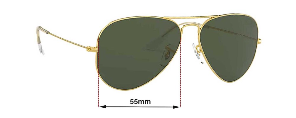 Ray Ban RB3025 Aviator 55mm Replacement Lenses