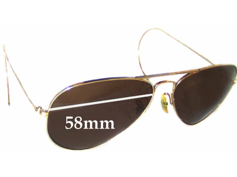 Ray Ban B&L Aviator USA Curved Arms 58mm Lenses