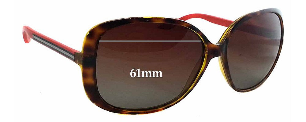 Sunglass Fix Replacement Lenses for Gucci GG3157/S - 61mm Wide