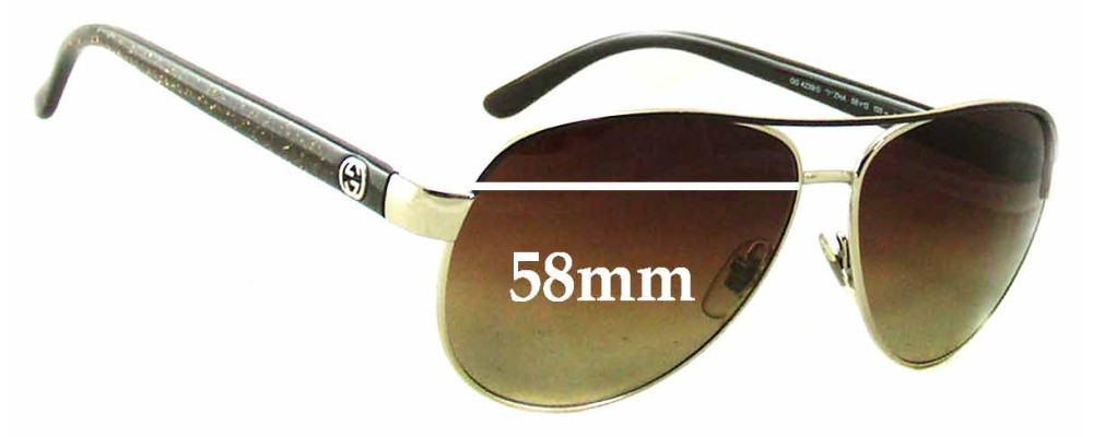 Sunglass Fix Replacement Lenses for Gucci GG4239/S - 58mm Wide