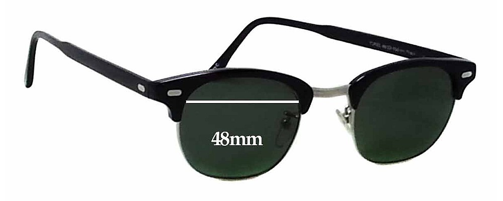 Sunglass Fix Replacement Lenses for Moscot Yukel - 48mm Wide