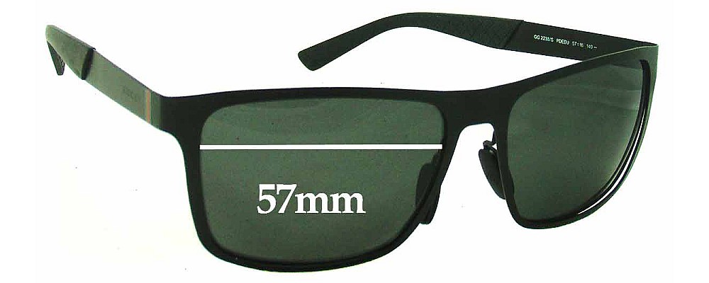 Sunglass Fix Replacement Lenses for Gucci GG2238/S - 57mm Wide