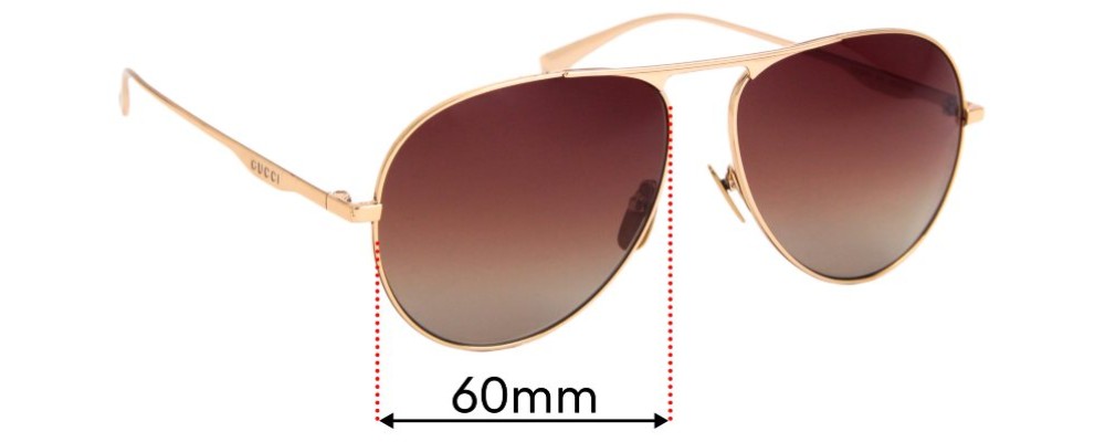 Sunglass Fix Replacement Lenses for Gucci GG 0334/S - 60mm Wide