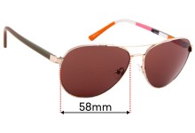 Sunglass Fix Replacement Lenses for Kate Spade Blossom/O/S - 58mm Wide
