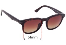 Sunglass Fix Replacement Lenses for Police Black Bird 2 SPL-355 - 51mm Wide