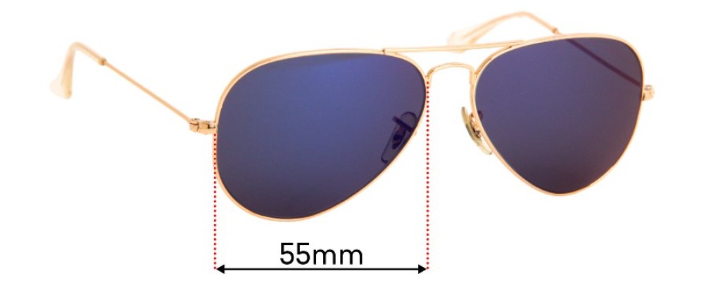 Ray Ban RB3025 Large Metal Aviator 55mm Replacement Lenses
